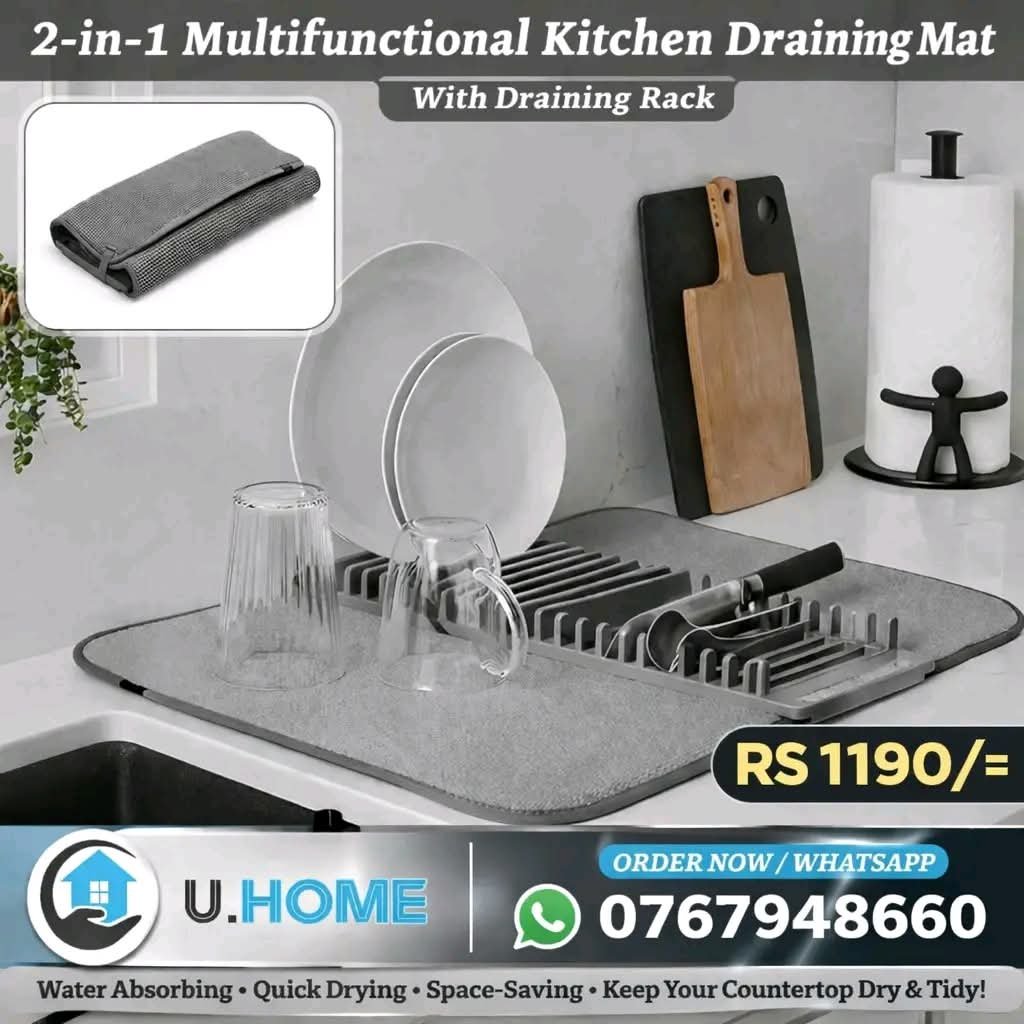 Dish Drying Mat with Rack Set – Uhome Lanka