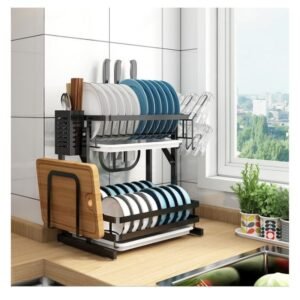 2 Tier Dish Drying Rack Stainless Steel