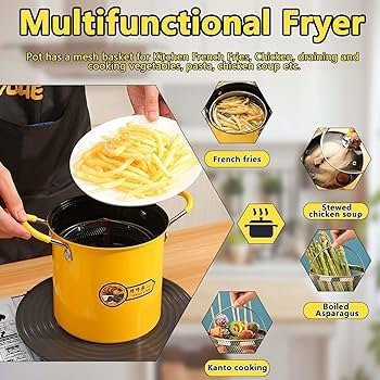 2ltr Japanese deep fryer pot set