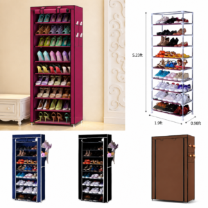 9 Layer Shoe Rack with Cover