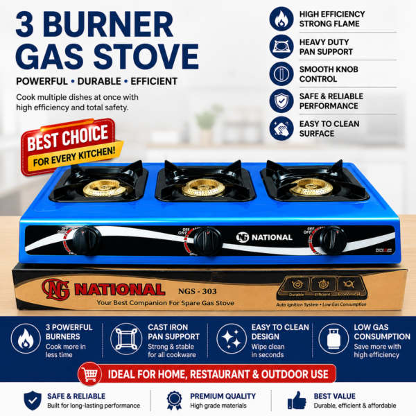 3 Burner National Gas stove