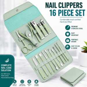 16 pcs Professional Nail Clippers Tools Set