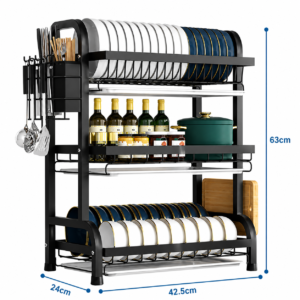 3 Layer Dish Rack – Premium Kitchen Organizer