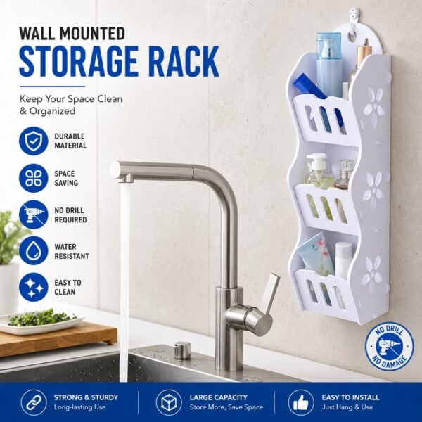Wall Mounted 3 Tier Storage Rack