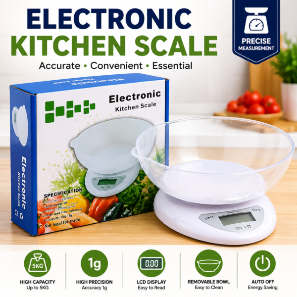 Kitchen Weight Scale Up to 5KG With Bowl