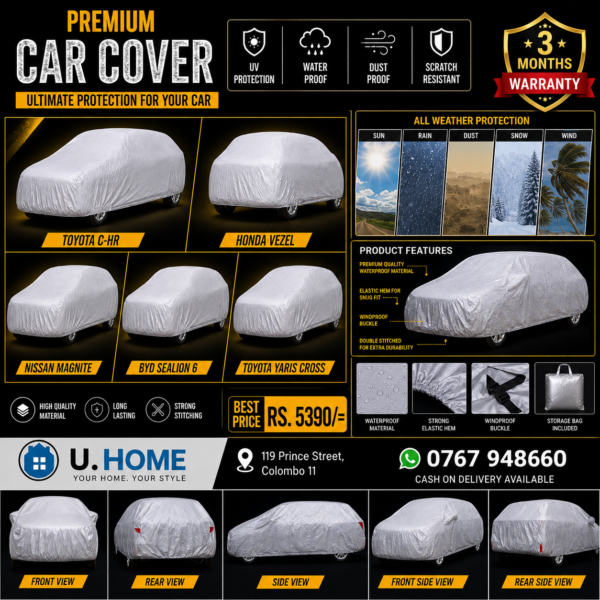 Premium Car Cover Sri Lanka | Fits CHR, Vezel, Magnite, Sealion 6 & Yaris Cross [රථ ආවරණය]