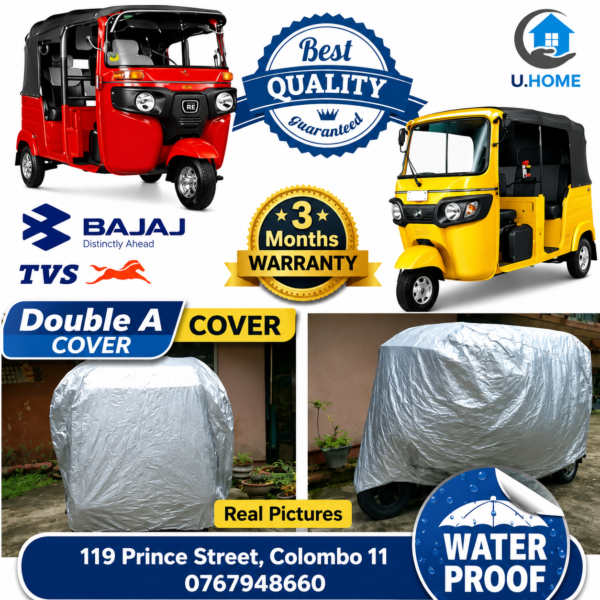 Three Wheeler Cover Sri Lanka | Waterproof Protection for Bajaj & TVS [ත්‍රීවීල් කවරය]