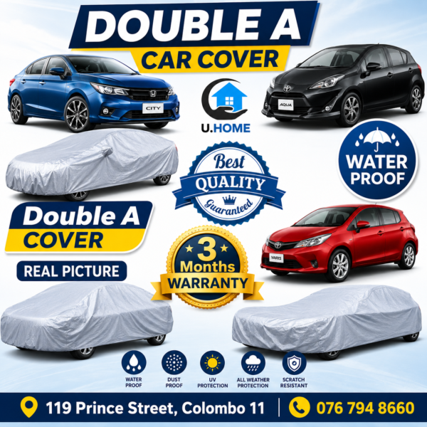 Car Cover Aqua Vitz Sri Lanka | Fits Honda Fit, City, Swift & Similar Hatchbacks Large [රථ ආවරණය]